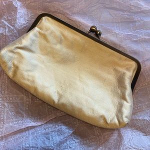 Butter-yellow, Raw Silk clutch purse